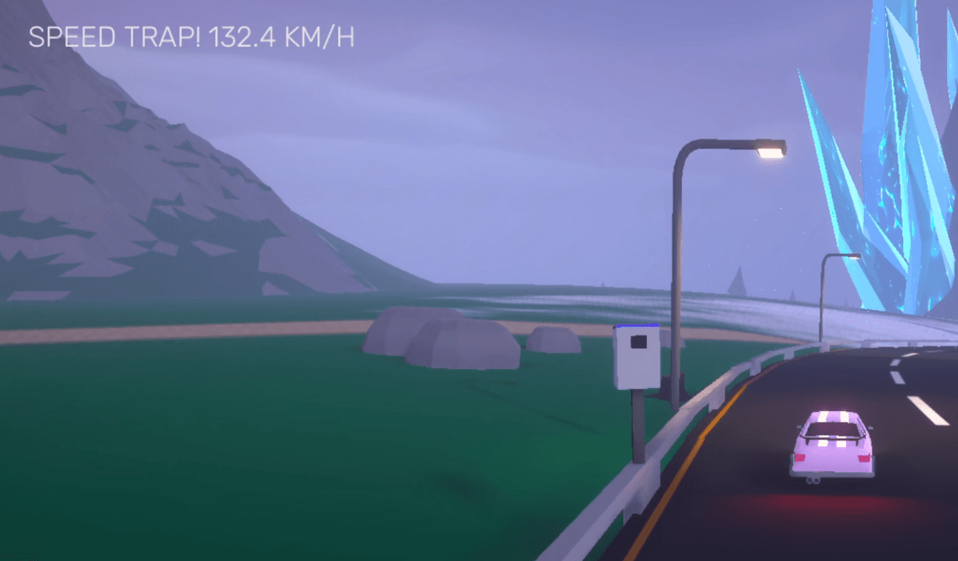 Screenshot of speed trap catching the player